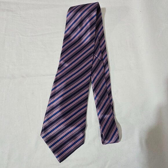 Stefano Ricci Luxury Collection Italy 100% Silk Necktie Pink Blue Striped 4"x60" - Picture 2 of 5